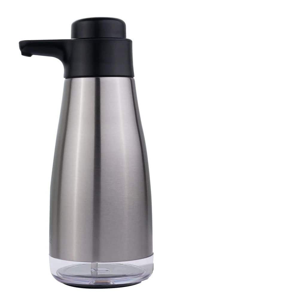 15 oz. Silver Stainless Steel Liquid Soap Dispenser for Dish and Hand Soap, 1-Hand Easy Operation price history on PriceWatchPro