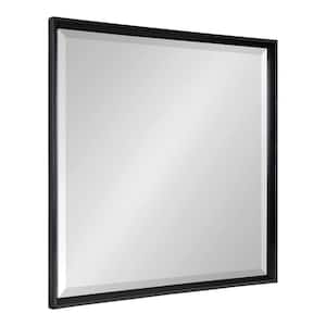 Medium Square Black Beveled Glass Contemporary Mirror (29.5 in. H x 29.5 in. W)