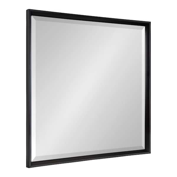 Kate and Laurel Medium Square Black Beveled Glass Contemporary Mirror (29.5 in. H x 29.5 in. W)