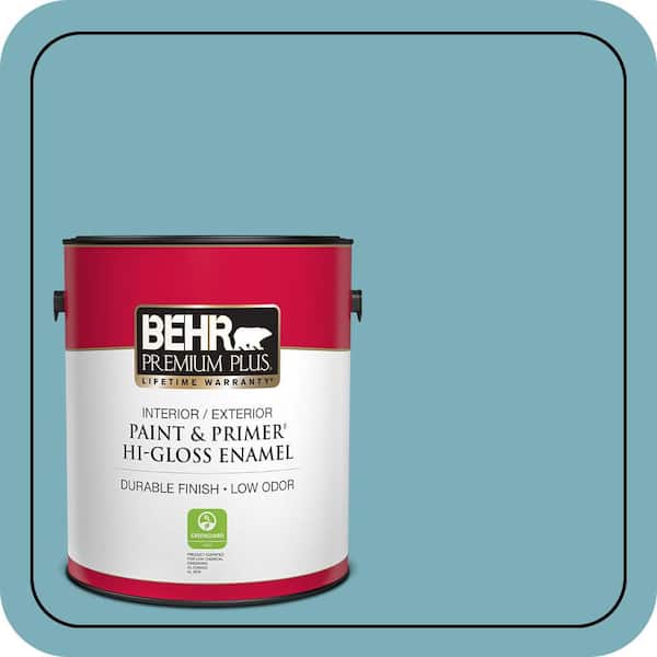 BEHR PREMIUM PLUS 1 gal. #520F-4 November Skies Hi-Gloss Enamel Interior/Exterior Paint & Primer