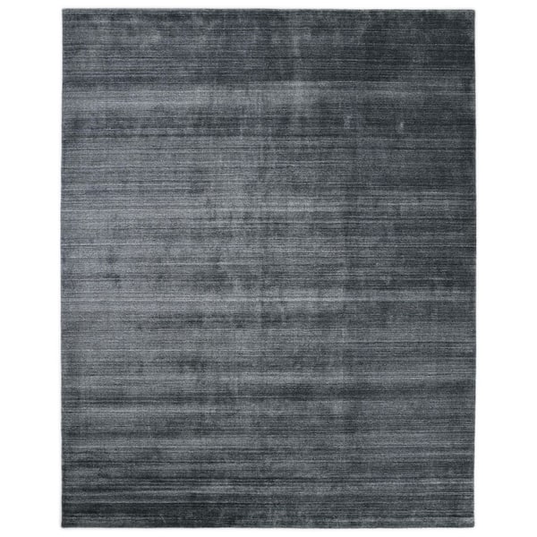 Solo Rugs Harbor Contemporary Solid Marengo 8 ft. x 10 ft. Hand-Knotted Area Rug