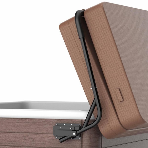 Heavy Duty Spa and Hot Tub Cover Lift Removal System Top Mount Cover Lift Fits Most Spa Hot Tubs Rectangular Brown