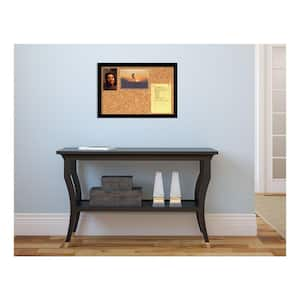 Svelte Noir Satin Black Gallery Wood 13.38 in. H x 19.38 in. W Framed Cork Board