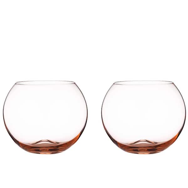 Berkware Luxurious and Elegant 19 oz. Sparkling Rose Pink Colored Glassware - Set of 2