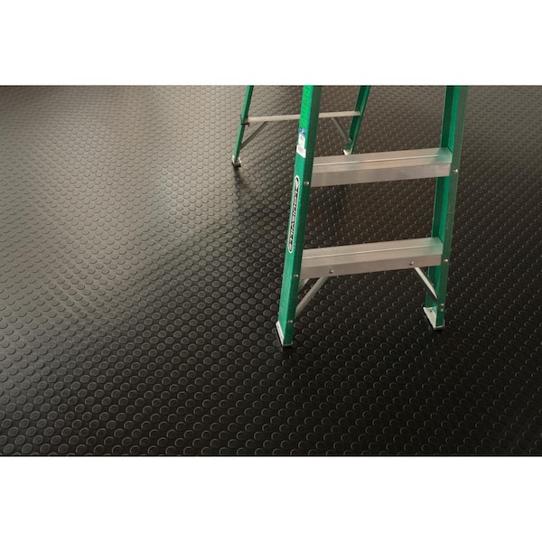 Coin 8.5 ft. x 22 ft. Midnight Black Commercial Grade Vinyl Garage Flooring Cover and Protector