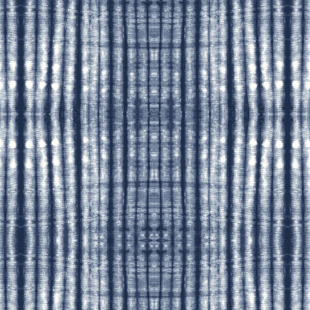 Blue Shibori Stripe Outdoor Highback Dining Chair Cushion