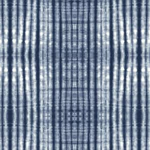 20 in. x 20 in. Outdoor High Back Dining Chair Cushion in Blue Shibori Stripe