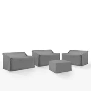 4-Piece Gray Outdoor Sectional Furniture Cover Set