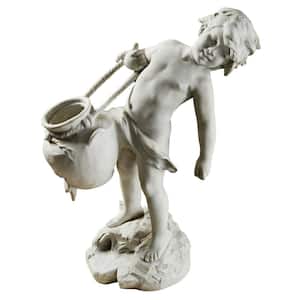 22 in. H Young Child Urn Carrier Garden Statue