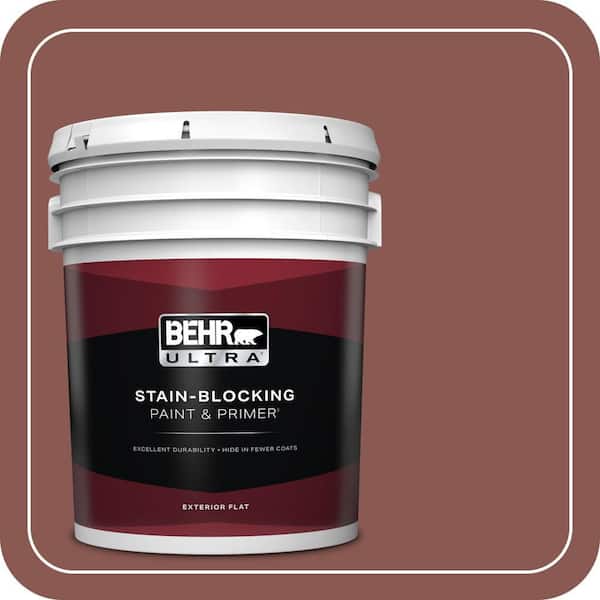 BEHR ULTRA 5 gal. #MQ1-20 Rust Flat Exterior Paint & Primer