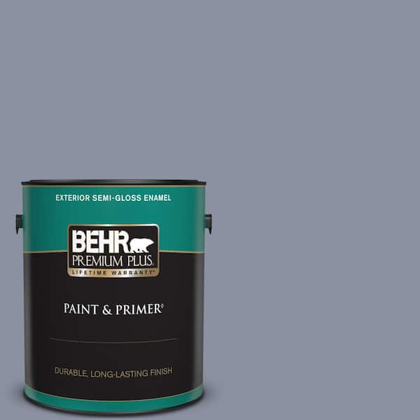 BEHR PREMIUM PLUS 1 gal. #620F-4 Violet Shadow Semi-Gloss Enamel Exterior Paint & Primer