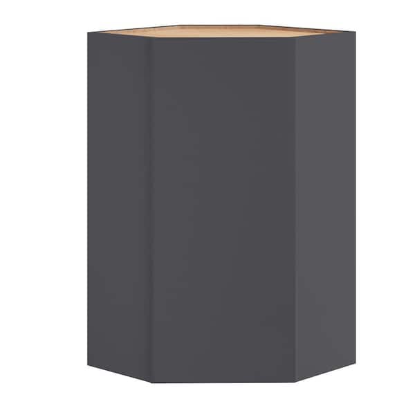 Home Decorators Collection Hargrove 24 in. W x 12 in. D x 42 in. H Assembled Plywood Wall Corner Kitchen Cabinet in Valiant Onyx with Soft Close