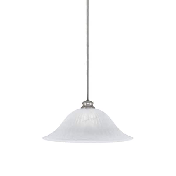 Unbranded Peabody 60-Watt 1-Light Brushed Nickel Shaded Mini Pendant Light with Glass Shade