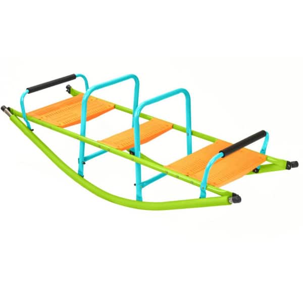 Multicolor Kindergarten Children Outdoor Rocking Horse Double Or Triple Seesaw