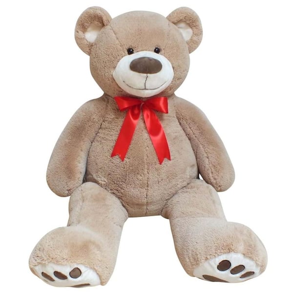 Unbranded 59 in. Jumbo Plush Teddy Bear with Decorative Ribbon