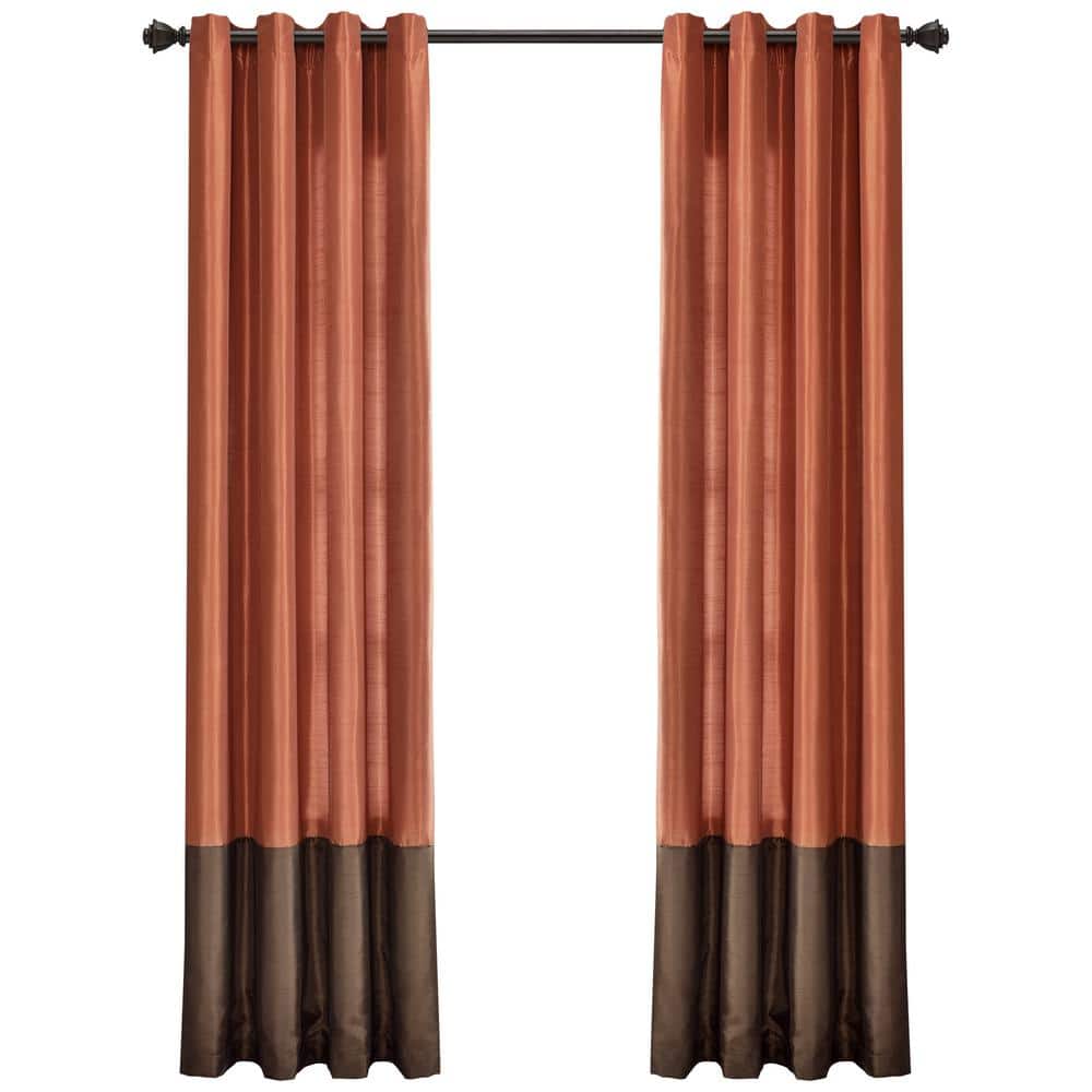 Brown/Rust Solid Rod Pocket Room Darkening Curtain - 54 in. W x 95 in. L (S