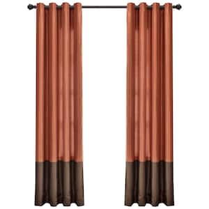 Brown/Rust Solid Rod Pocket Room Darkening Curtain - 54 in. W x 95 in. L (Set of 2)