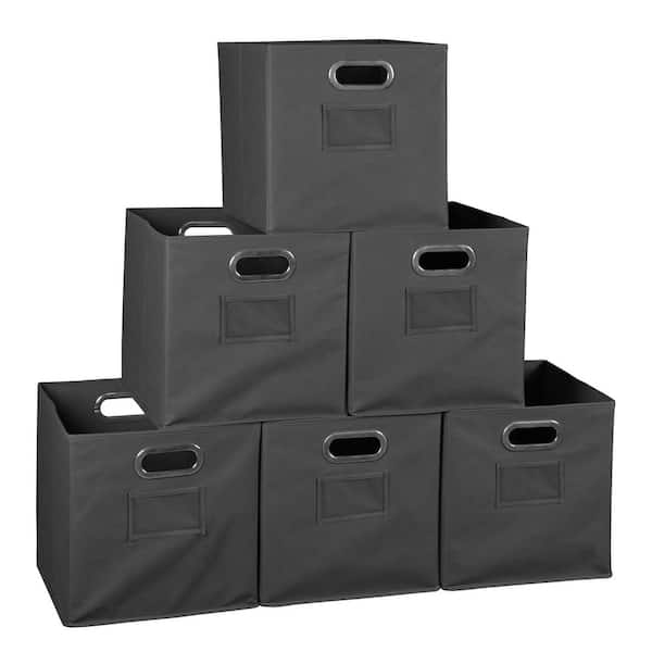 Regency 12 in. H x 12 in. W x 12 in. D Gray Fabric Cube Storage Bin 6-Pack