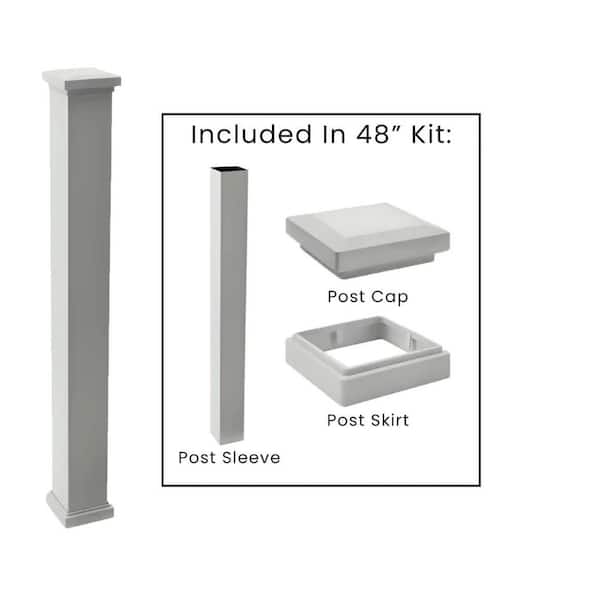 4 in. x 4 in. x 48 in Select All-In-One Post Kit White