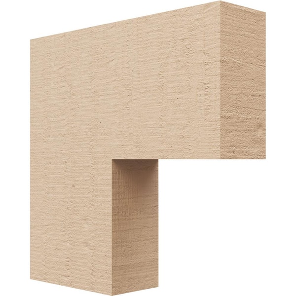 Ekena Millwork 3 in. x 12 in. x 12 in. Series 1 Thin Chapel Hill Rough Cedar Woodgrain Timberthane Polyurethane Corbel, Primed Tan
