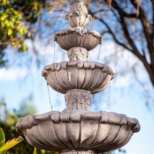XBRAND 58.3 in. 3-Tier Outdoor Freestanding Water Fountain