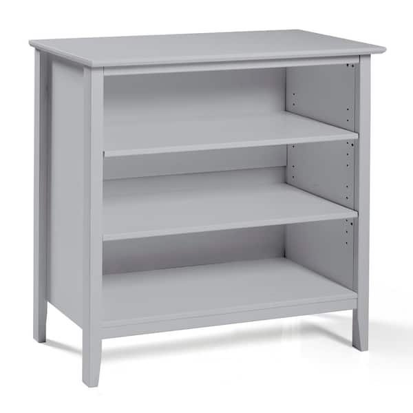 Alaterre Furniture Simplicity Dove Gray, Under Window Bookcase With Doors
