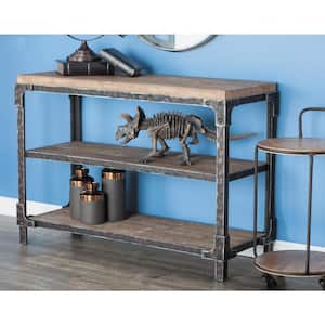 48 in. Brown Rectangle Wood Industrial Console Table