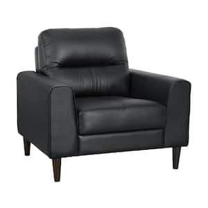 Milford Black Leather Match Arm Chair
