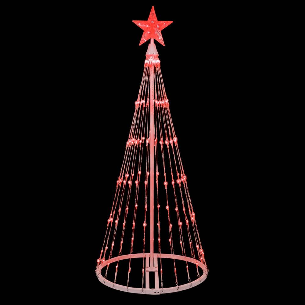 Kringle Traditions 48 in. Christmas Red LED Animated Lightshow Cone ...