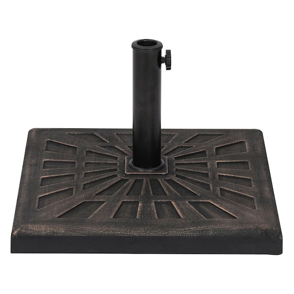 Island Umbrella 42 lbs. All-Weather SquareOutdoor Resin Patio Umbrella Base in Bronze