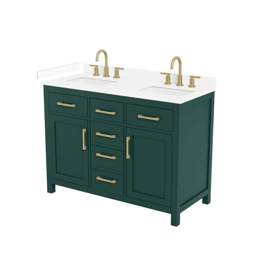 Beckett 48 in. Double Freestanding Green Bath Vanity with Top price history on PriceWatchPro