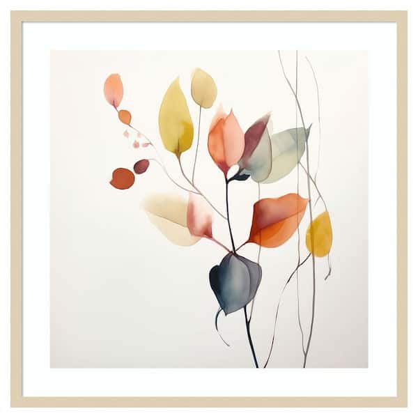 Amanti Art Fluid Floral Artistry I by Irena Orlov 33 in. W x 33 in. H. Wood Framed Wall Art Print Framed in Brown