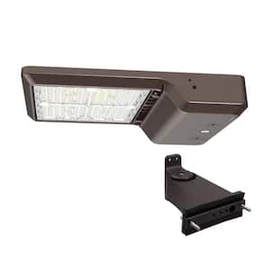 175-Watt Equivalent Integrated LED Bronze Area Light with Straight Arm Kit TYPE 5 Adjustable Lumens and CCT