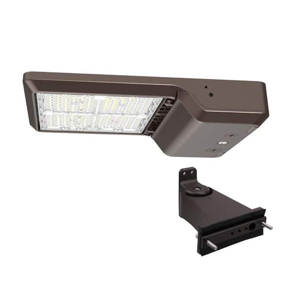 ETI LIGHTING 175-Watt Equivalent Integrated LED Bronze Area Light with Straight Arm Kit TYPE 5 Adjustable Lumens and CCT