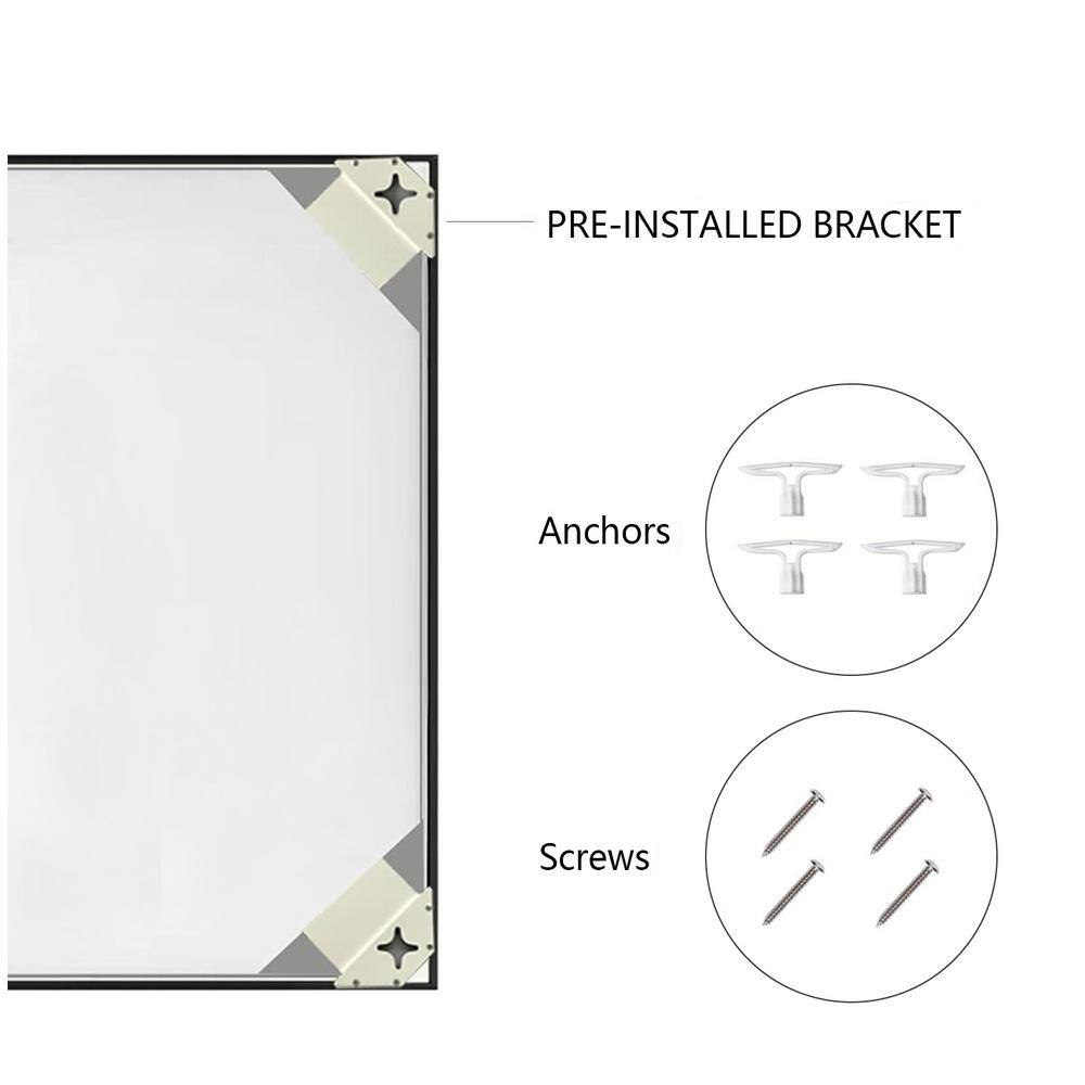 Modern Black Aluminum Framed Rectangular Bathroom Vanity Mirror