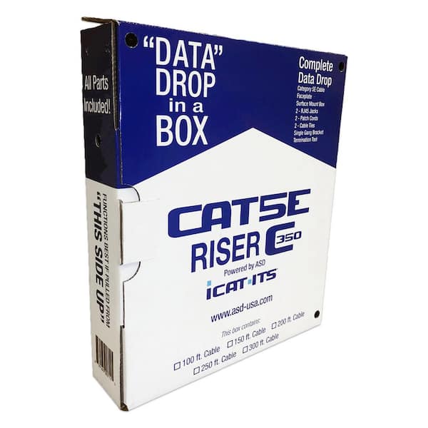 iCAT-ITS Data Drop-in-a Box Cat5e 200 ft. Blue Riser Kit