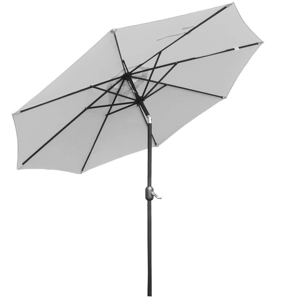 UV Resistant 9 ft. Aluminum Market Umbrella Solar Tilt Half Patio Umbrella 