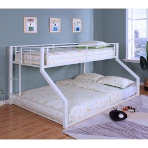 Bowry White Powder Coating Twin Over Full Bunk Bed