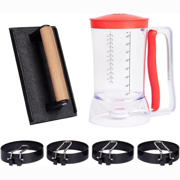 Griddle Accessories Kit for Blackstone 6-Pieces Griddle Set with Pancake Batter Dispenser and Egg Rings