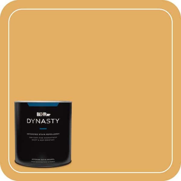 BEHR DYNASTY 1 qt. #310D-5 Sahara Shade Satin Enamel Interior Stain-Blocking Paint and Primer