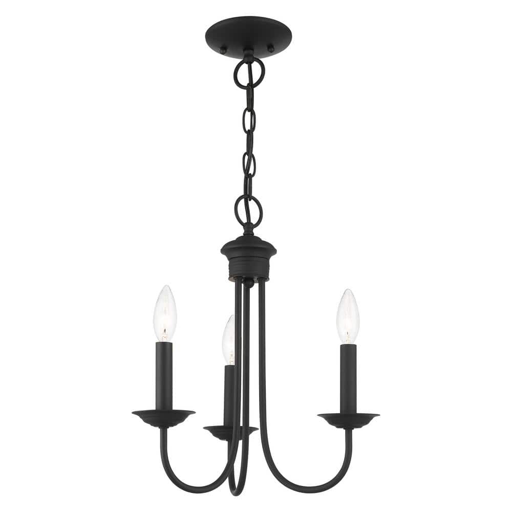 Estate Mini 3-Light Crystal Black Chandelier