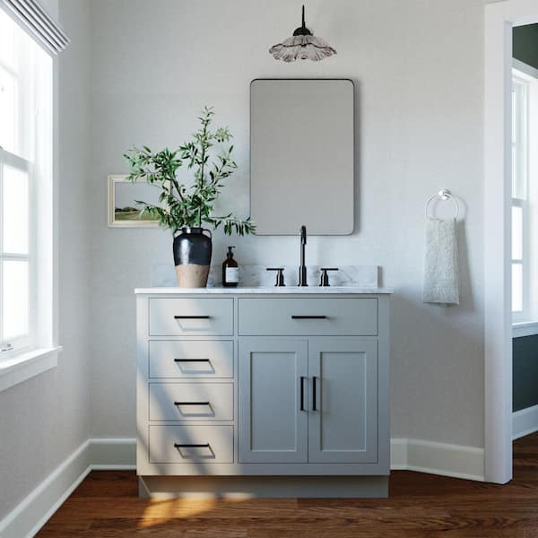 ARIEL Hepburn 43 in. W x 22 in. D x 35.25 in. H Bath Vanity in Grey ...