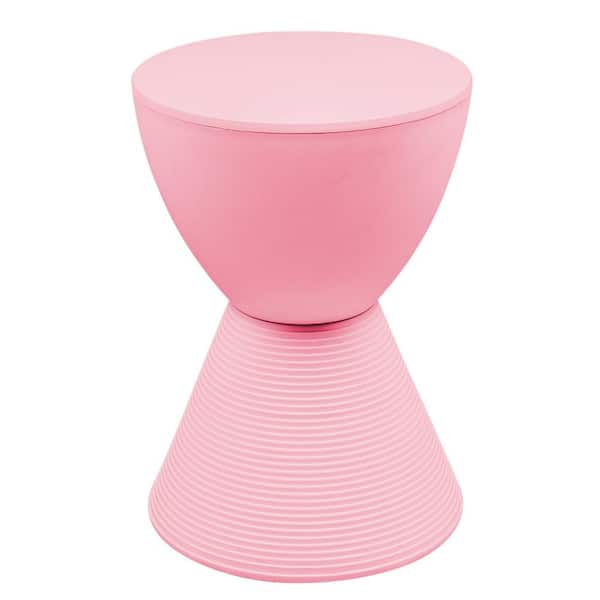 Leisuremod Boyd 11.75 in. W Pink Modern Round Plastic Accent Contemporary Lightweight Side End Table
