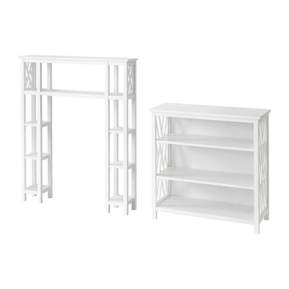 Coventry 39 in. W Over Toilet Open Shelving Unit Space Saver with Side Shel