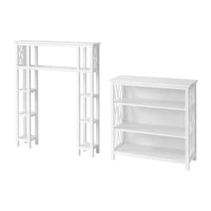 Coventry 39 in. W Over Toilet Open Shelving Unit Space Saver with Side Shelves, 32 in. W Bath Storage Shelf in White