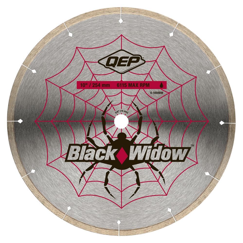 QEP Black Widow 10 in. Wet Tile Saw MicroSegmented Diamond Blade for