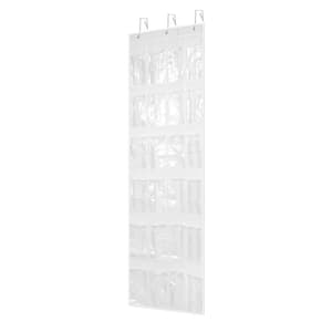 64 in. H 12-Pair Clear Fabric Hanging Shoe Organizer