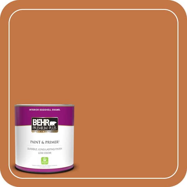 BEHR PREMIUM PLUS 1 qt. #PPU3-02 Marmalade Glaze Eggshell Enamel Low Odor Interior Paint & Primer