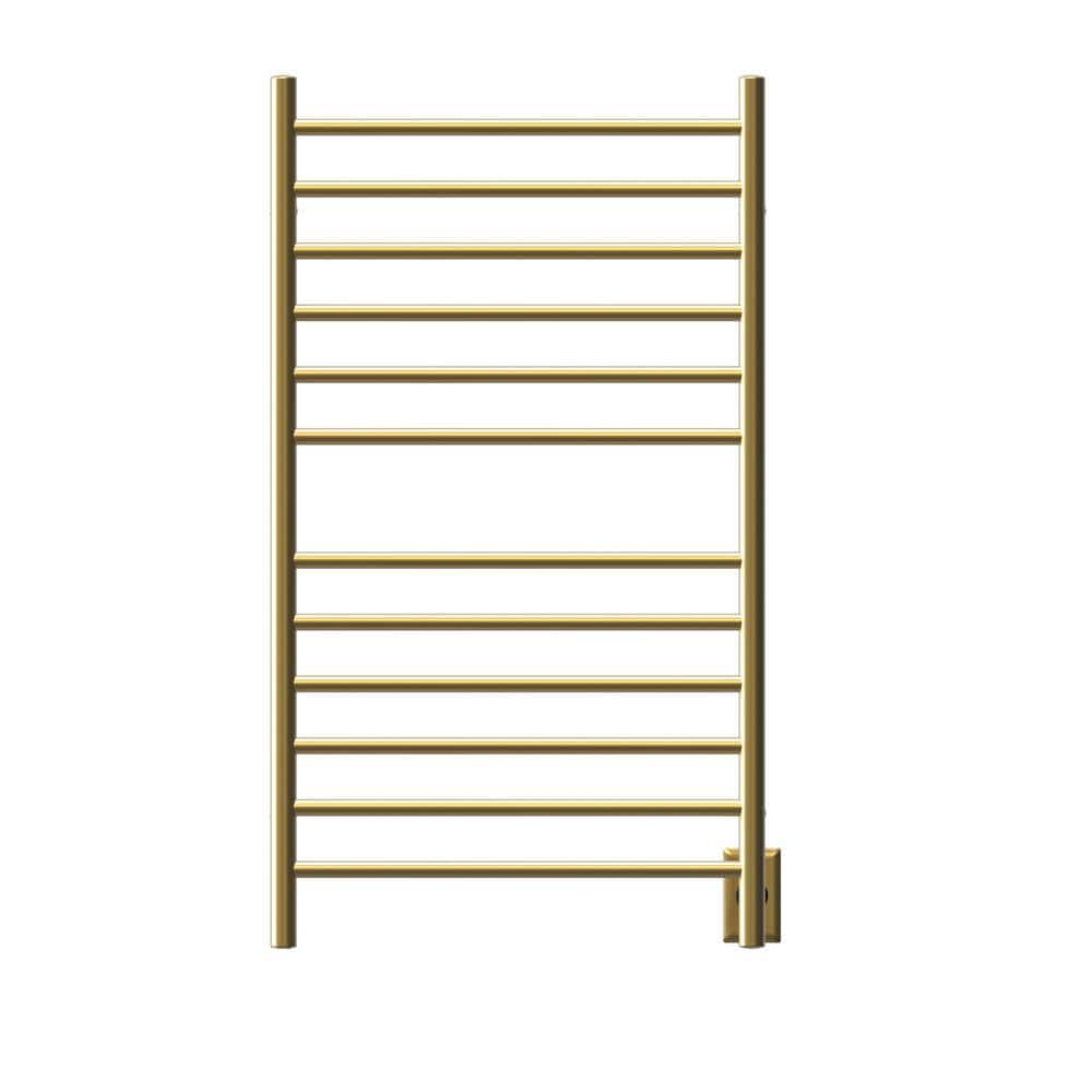 Radiant Satin Brass Wall Mounted Stainless Steel Towel Warmer