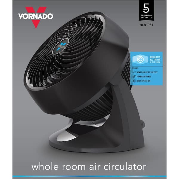 Vornado 753 Large Whole Room Air Circulator Fan, Black CR1-0165-06